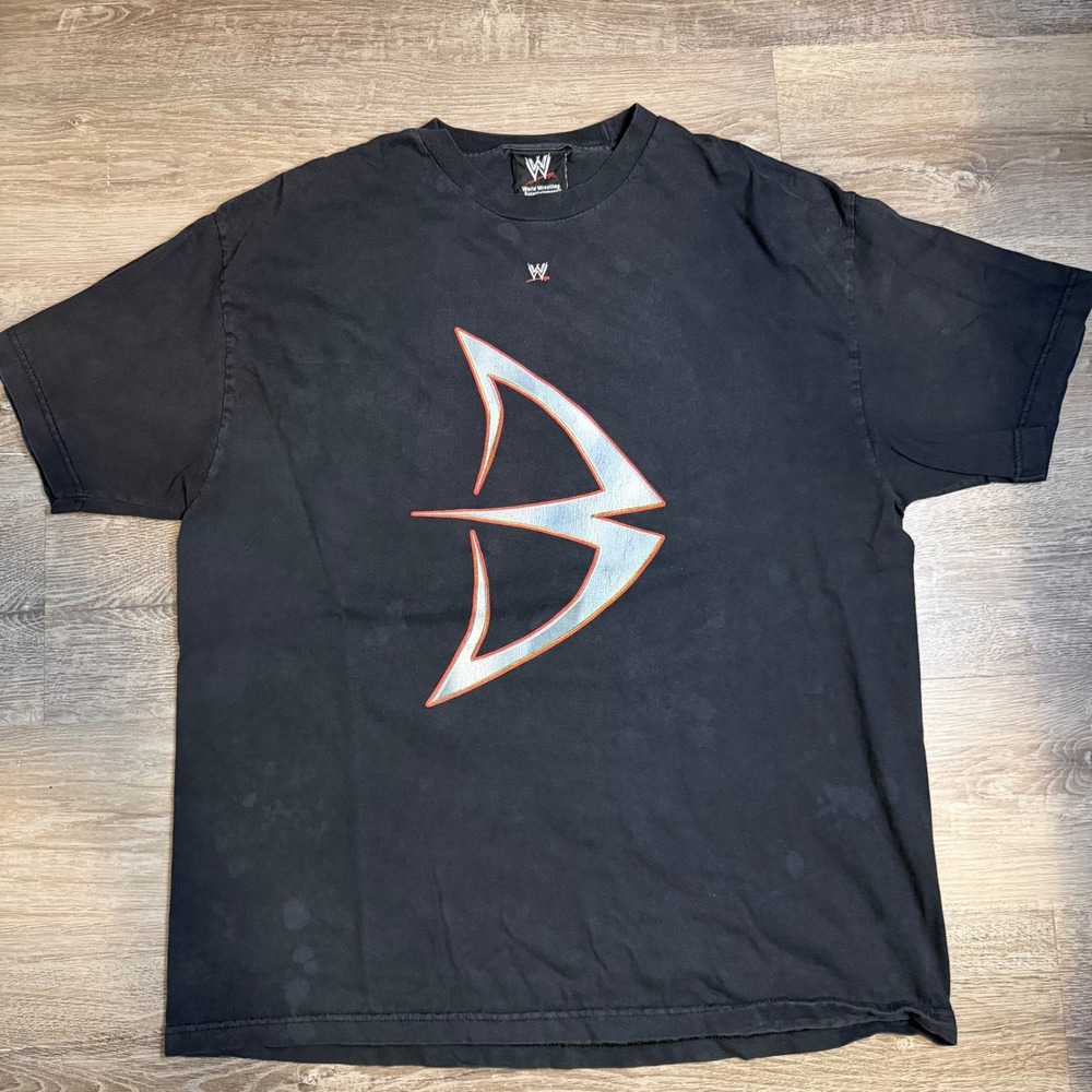 Vintage WWE Batista Trinity Products Graphic T-Shirt Black XL Tribal Sun Logo
